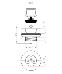 PLAST BRNO EUV0000 Umyvadlový výtokový ventil 5/4" - 2