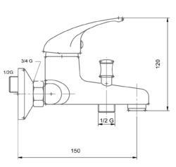 Novaservis Metalia 55020,0 vanová baterie 150mm - 2