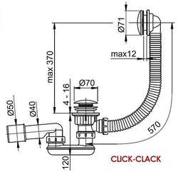 RAVAK X01377 Vanový odtokový komplet ClickClack - 2