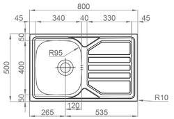 SINKS dřez Okio 800 mat - 2